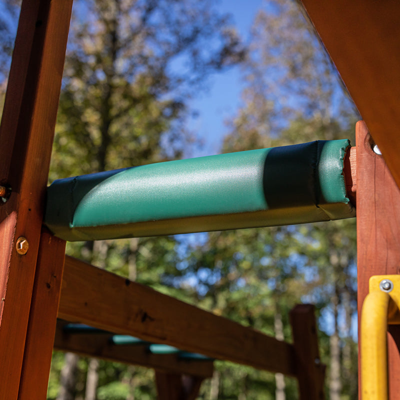 green cushion safety playset feature