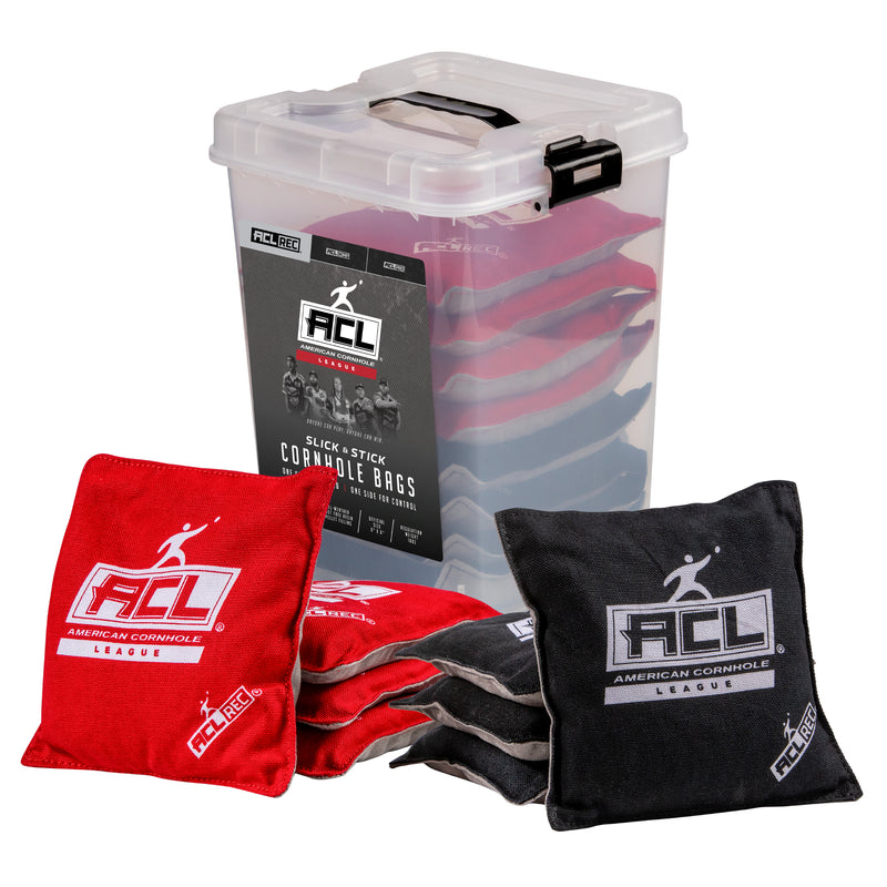 ACL REC Red/Black Stick-N-Slick Cornhole Bags_1