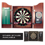 CABSETCH Dartboard Cabinet w/ Electronic Scorer - Light Cherry_1