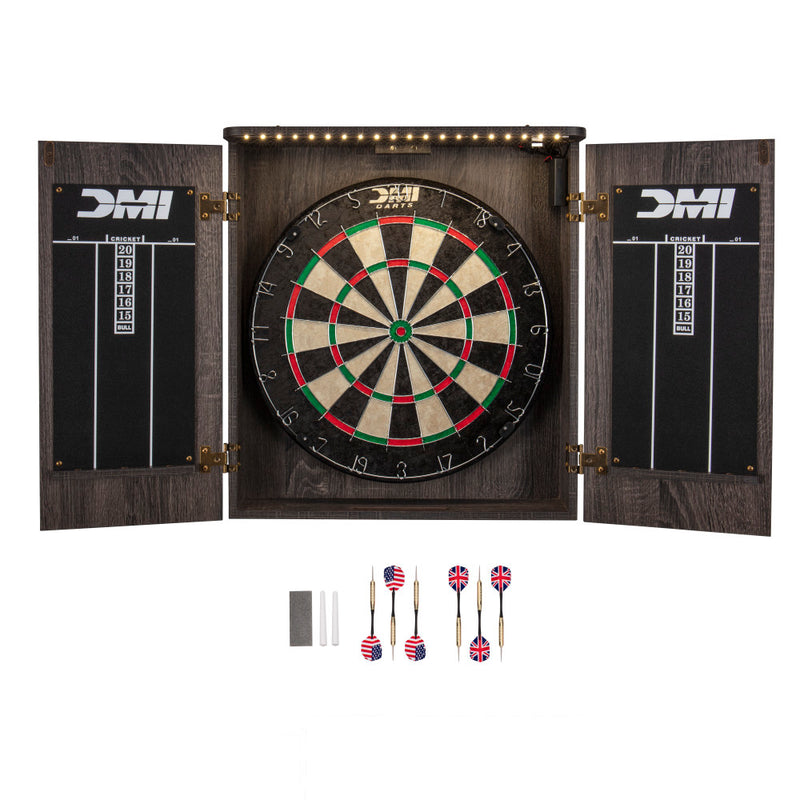 DMI Sports Paris Lighted Dartboard Cabinet Set_1