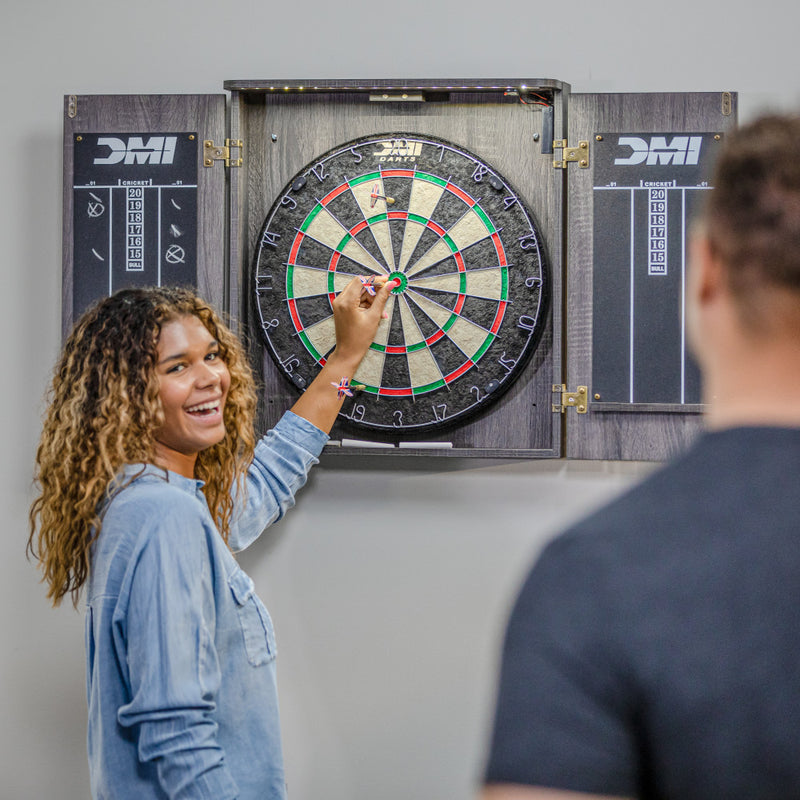 DMI Sports Paris Lighted Dartboard Cabinet Set_3