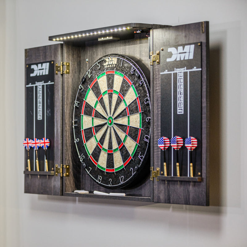 DMI Sports Paris Lighted Dartboard Cabinet Set_5