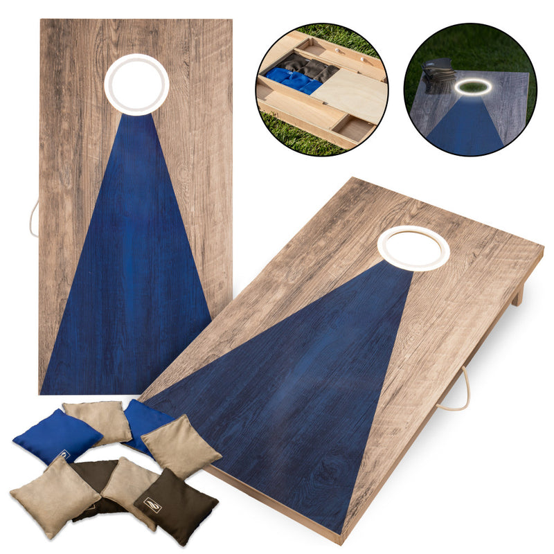 Triumph LED 2X4 Blue/Grey All-Wood Bag Toss_1