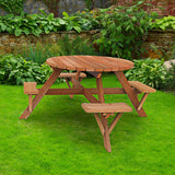 Jack and June Circular Cedar Picnic Table - Outdoor Leisure Table