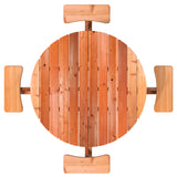 Jack and June Circular Cedar Picnic Table - Outdoor Leisure Table