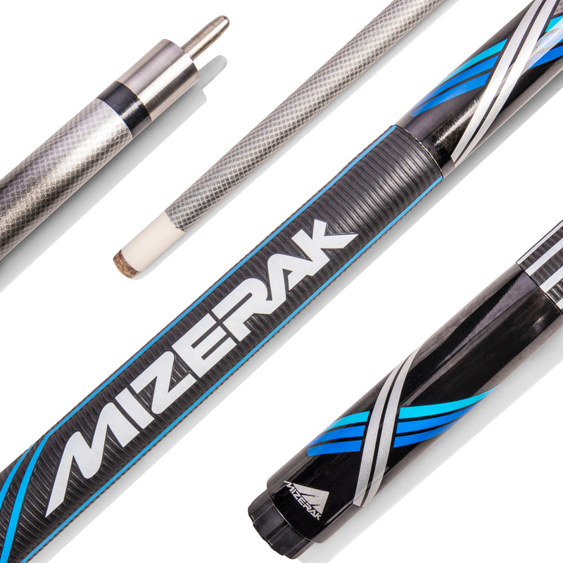 Mizerak 58" Premium Carbon Sport Grip Cue - Blue_1