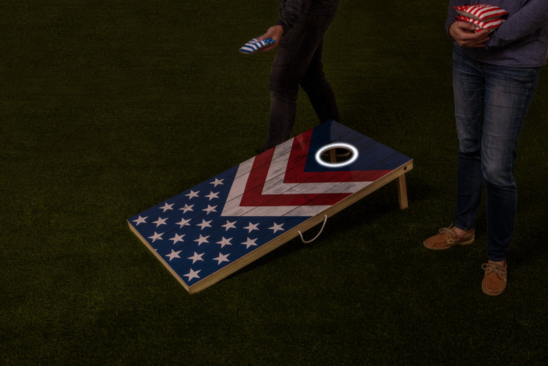 Triumph Patriotic LED 2x4 All-Wood Cornhole Set_3