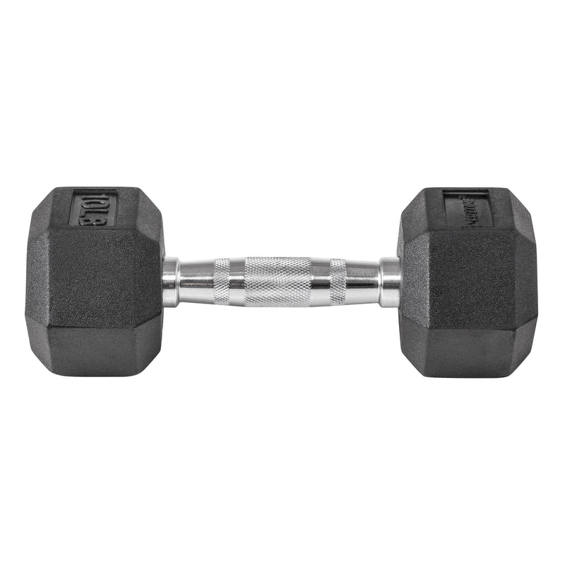 Lifeline Hex Rubber Dumbbell - 10 LBS_12