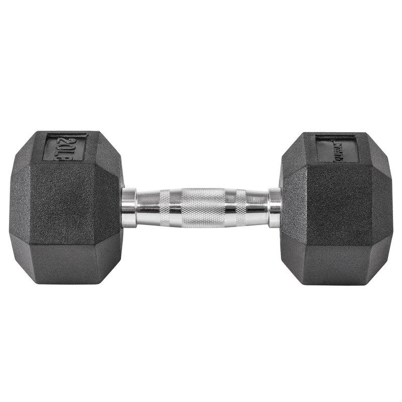 Lifeline Hex Rubber Dumbbell - 20 LBS_12