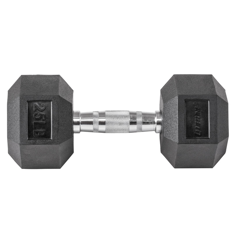 Lifeline Hex Rubber Dumbbell - 25 LBS_10