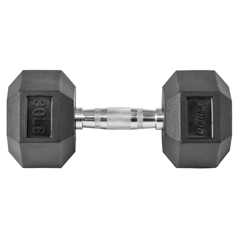 Lifeline Hex Rubber Dumbbell - 30 LBS_13