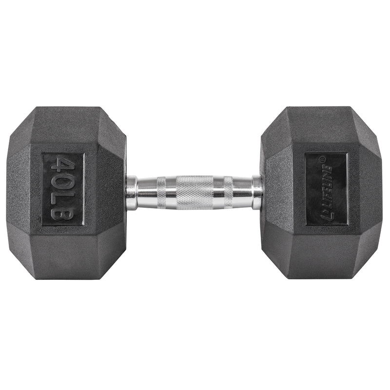 Lifeline Hex Rubber Dumbbell - 40 LBS_13