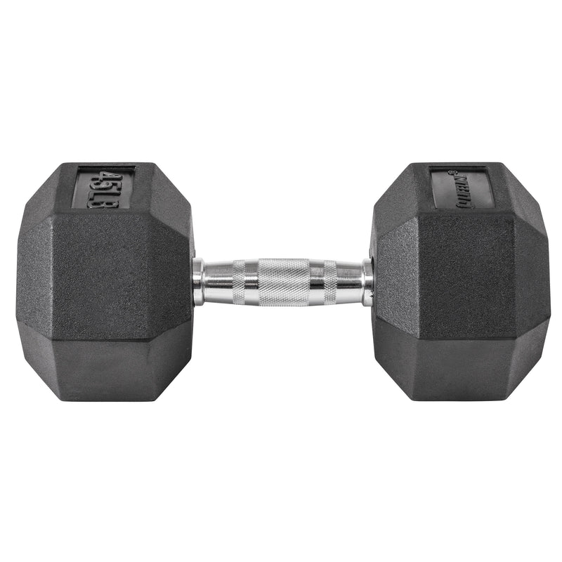 Lifeline Hex Rubber Dumbbell - 45 LBS_10