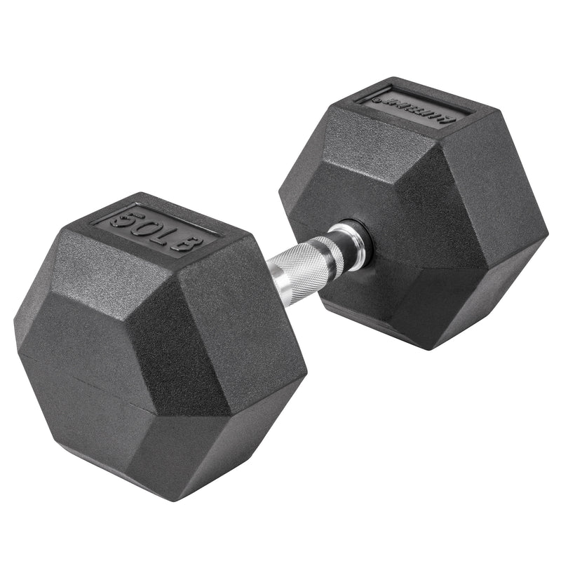 Lifeline Hex Rubber Dumbbell - 50 LBS_11