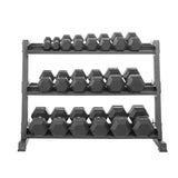 Lifeline HEX RUBBER DUMBBELL SET W/RACK - 550LB_10